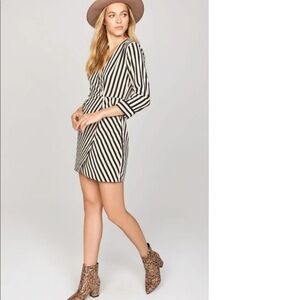 Amuse Society Caught You Looking Dress striped‎ mini dress